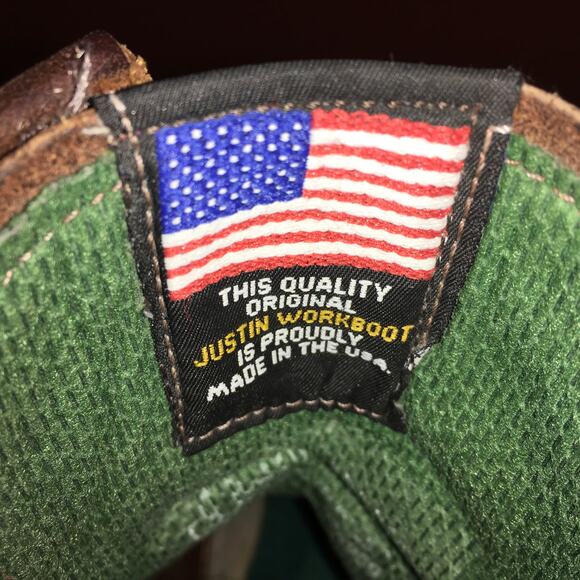 Justin Conductor 8" Western Work Boots Brown Mens 8.5 D 706 Keltie Leather USA - Picture 9 of 16